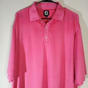 Footjoy Golf Polo Shirt Mens XL Pink Diamond Performance Short Sleeve FJ AA028‎